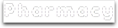 ASCII art for the word Pharmacy