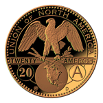 Fake 20 Amero coin art